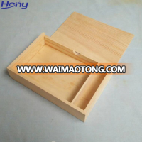 Wedding USB Gift Pine Boxes Photo Memory Box with Sliding Cover and Compartments