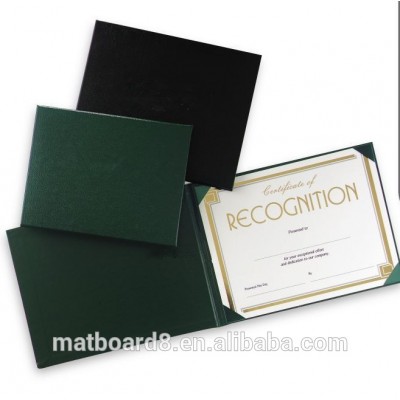 Graduation Certificate Holder Four Satin Corners Black Leatherette