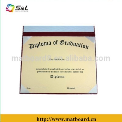 leatherlike diploma ceritificate folder with hot stamp foil logo